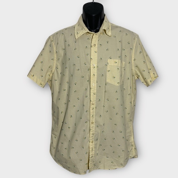 Sonoma Goods For Life Mens Lemonade Print Short Sleeve Button Down Shirt Large - Picture 1 of 7